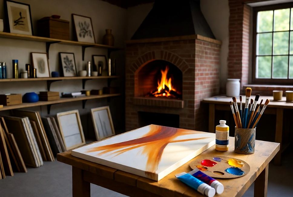 cozy art workshop
